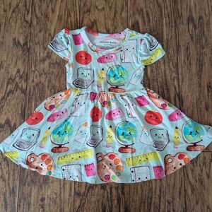 Butter Baby Bamboo School Print Dress With Pockets